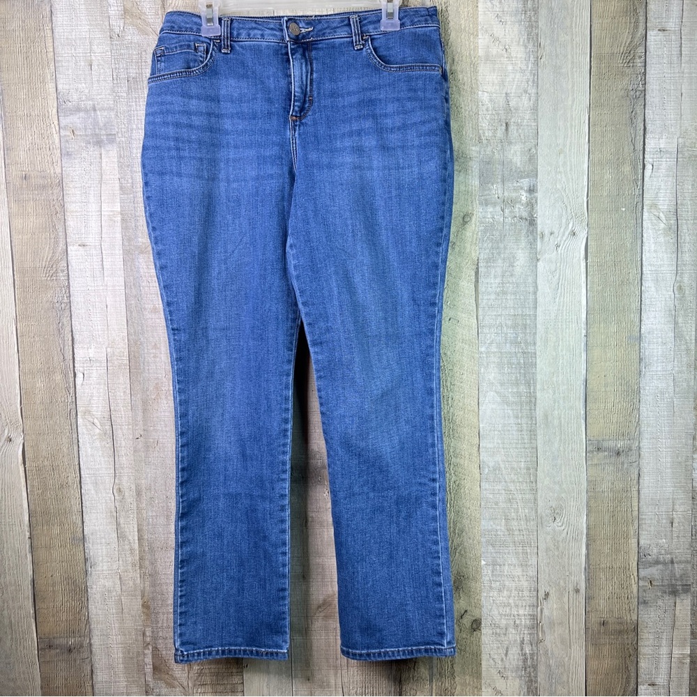 Lee Petite Size 12 Relaxed Fit Straight Leg High Rise Instantly Slims Jeans